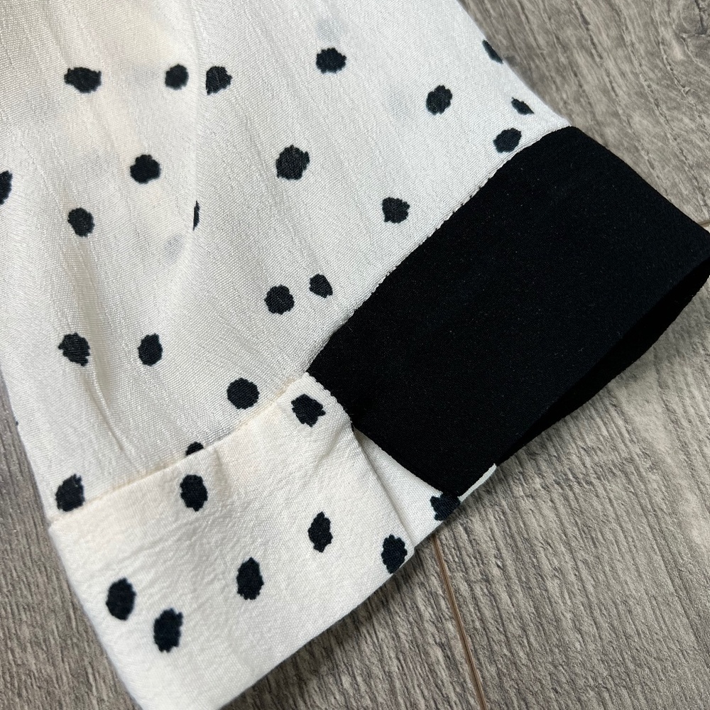 Zara Ivory Polka Dot Blouse Women's Size XS - Picture 3 of 9